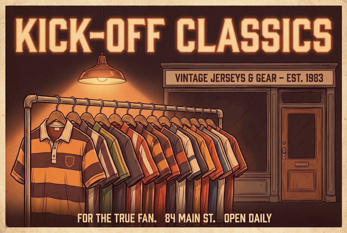 经典球衣复古商店广告 - 半岛体育