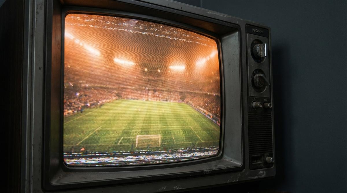 复古电视显示体育赛事画面 - 半岛体育
